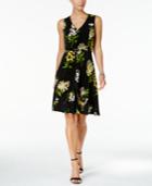 Tommy Hilfiger Belted Floral-print A-line Dress