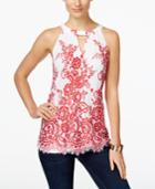 Inc International Concepts Petite Lace Halter Top, Only At Macy's
