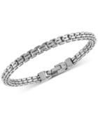 Esquire Men's Jewelry Double Box Link Bracelet In Sterling Silver, Created For Macy's