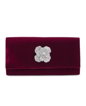 Adrianna Papell Velvet Rhinestone Clutch