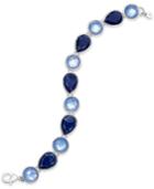 Nine West Silver-tone Blue Stone Link Bracelet
