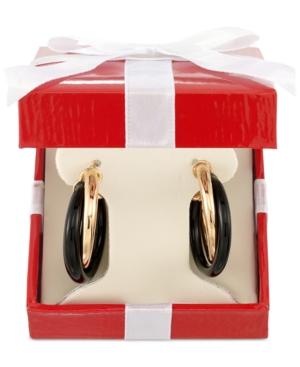 Signature Gold Onyx Twist Hoop Earrings (25-3/4 Ct. T.w.) In 14k Gold Over Resin