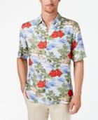 Tasso Elba Men's Poinsettia Island-print Shirt, Created For Macy's