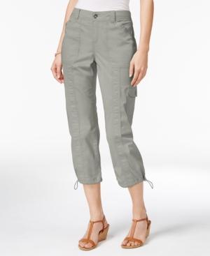 Style & Co Petite Bungee-hem Cargo Capri Pants, Only At Macy's