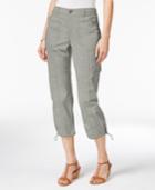 Style & Co Petite Bungee-hem Cargo Capri Pants, Only At Macy's