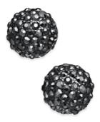 I.n.c. Hematite-tone Black Crystal Ball Stud Earrings, Created For Macy's