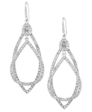 Abs By Allen Schwartz Earrings, Silver-tone Pave Crystal Orbital Drop Earrings