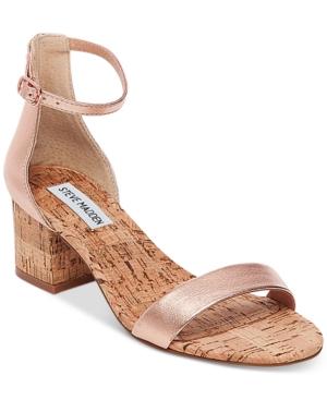 Steve Madden Women's Irenee Two-piece Cork Block-heel Sandals