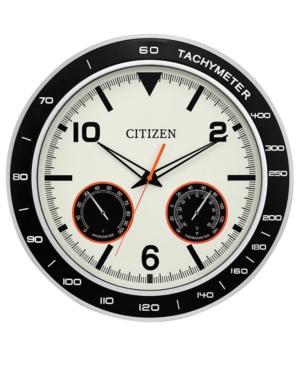 Citizen Outdoor Black & Silver-tone Wall Clock