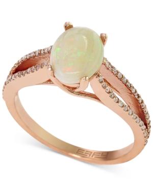 Effy Opal (9/10 Ct. T.w.) And Diamond (1/5 Ct. T.w.) Ring In 14k Rose Gold