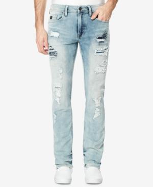 Buffalo David Bitton Men's Pale Blue Ripped Jeans