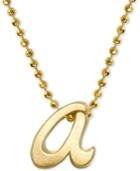 Alex Woo Scripted Initial 16 Pendant Necklace In 14k Gold