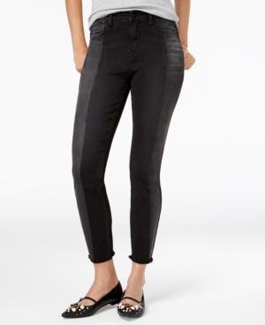 Vanilla Star Juniors' Shadow-striped Skinny Jeans
