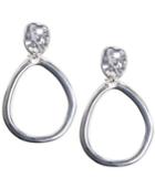 Anne Klein Hammered-style Clip-on Drop Hoop Earrings