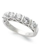 Diamond Ring, 14k White Gold Certified Diamond 5-stone Band (1 Ct. T.w.)