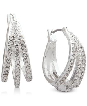 Anne Klein Pave Triple-row 3/4 Hoop Earrings