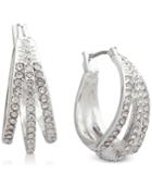 Anne Klein Pave Triple-row 3/4 Hoop Earrings