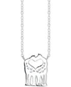 Unwritten Two Giraffes Heart Pendant Necklace In Sterling Silver