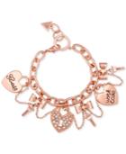 Guess Rose Gold-tone Swag Charm Bracelet