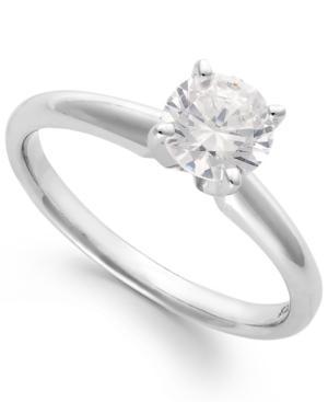 Certified Diamond Solitaire Ring In 18k White Gold (1 Ct. T.w.)