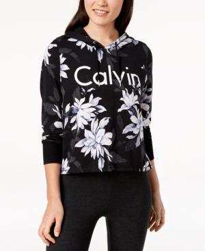 Calvin Klein Performance Printed Cropped Hoodie