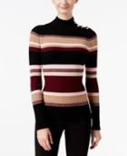 Inc International Concepts Striped Mock-neck Sweater, Only At Macy's