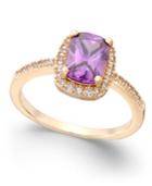 Charter Club Purple Stone Pave Rose Gold-tone Ring, Only At Macy's