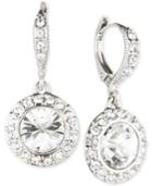 Givenchy Rhodium-plated Crystal Round Drop Earrings