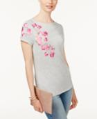 Inc International Concepts Petite Embroidered Heathered Top, Created For Macy's