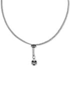 King Baby Unisex Hamlet Skull 26 Adjustable Lariat Necklace In Sterling Silver