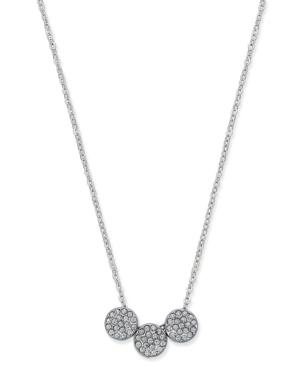 Inc International Concepts Silver-tone Triple Pave Disc Pendant Necklace, Only At Macy's