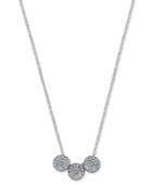 Inc International Concepts Silver-tone Triple Pave Disc Pendant Necklace, Only At Macy's
