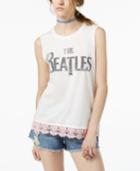 Hybrid Juniors' The Beatles Lace-trimmed Graphic Tank Top