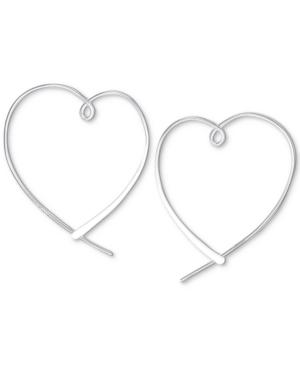 Unwritten Heart Hoop Earrings In Sterling Silver