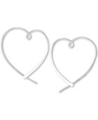 Unwritten Heart Hoop Earrings In Sterling Silver