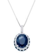 Sapphire (3-9/10 Ct. T.w.) And White Sapphire (1/6 Ct. T.w.) Pendant Necklace In 10k White Gold