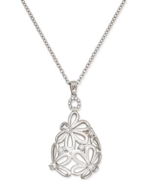 Diamond Daisy Pendant Necklace (1/4 Ct. T.w.) In Sterling Silver