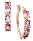 Victoria Townsend Pink Amethyst Hoop Earrings In 18k Rose Gold Over Sterling Silver (3-1/3 Ct. T.w.)