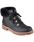 Tommy Hilfiger Tucker Lace-up Faux-fur Ankle Booties Women's Shoes