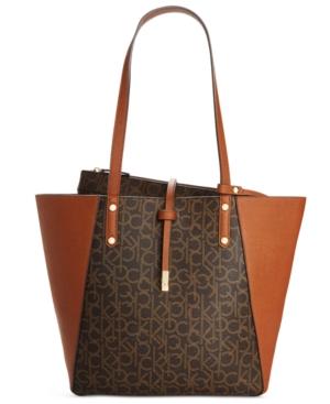 Calvin Klein Bag-in-bag Monogram Colorblock Medium Tote