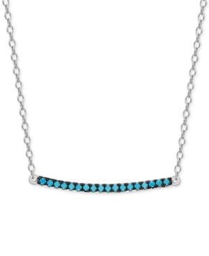 Manufactured Turquoise Bar Necklace In Sterling Silver