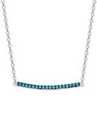 Manufactured Turquoise Bar Necklace In Sterling Silver