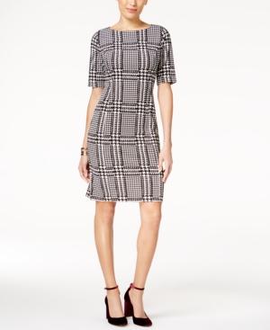 Alfani Houndstooth Sheath Dress, Created For Macy's