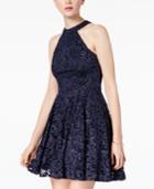 B Darlin Juniors' Glitter Lace Halter Dress