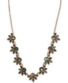 Lucky Brand Gold-tone Black Mother-of-pearl Stone Collar Necklace, 17-1/4 + 2 Extender