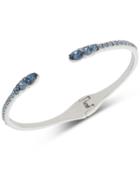 Givenchy Silver-tone Colored Crystal Hinged Cuff Bracelet