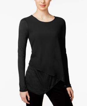 Kensie Asymmetrical Contrast T-shirt