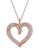 Diamond Pave Heart 18 Pendant Necklace (1 Ct. T.w.)