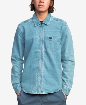 Rvca Men's Hex Zip-front Denim Shirt