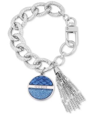 Guess Faux Python-embossed & Chain Tassel Charm Bracelet